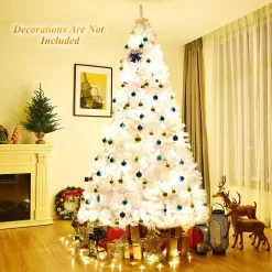 Costway CM22102 9 ft. Hinged Artificial Christmas Tree Premium Pine Tree 2132 Tips W/Metal Stand