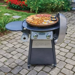 Cuisinart CGG-888 2-Burner Propane Gas 360-Degree Griddle Cooking Center in Gray with Stainless Steel Lid