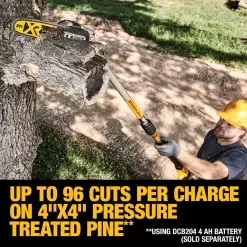 DEWALT DCPS620M1 20V MAX 8in. Cordless Battery Powered Pole Saw Kit with (1) 4Ah Battery, Charger & Sheath