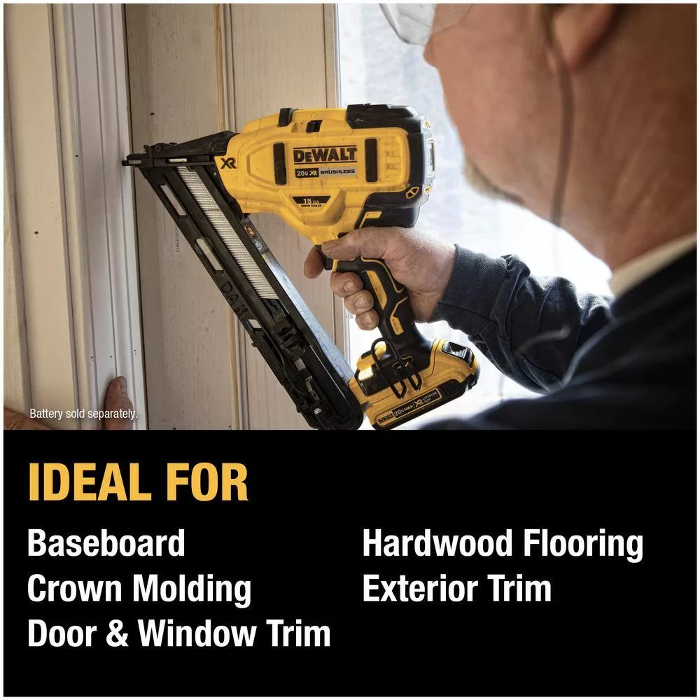 DEWALT DCN650B 20V MAX XR Lithium-Ion Cordless 15-Gauge Angled Finish Nailer (Tool Only)