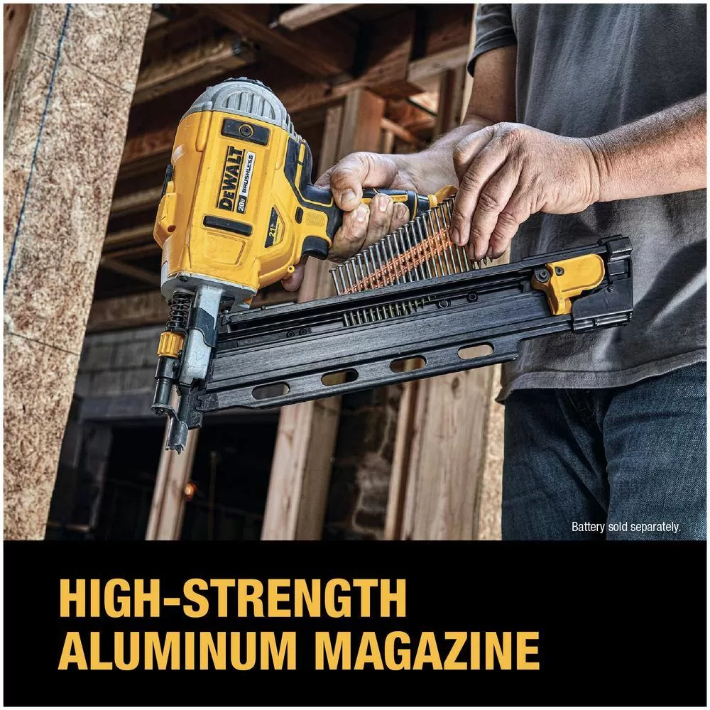 DEWALT DCN21PLB 20V MAX XR Lithium-Ion Cordless Brushless 2-Speed 21° Plastic Collated Framing Nailer (Tool Only)