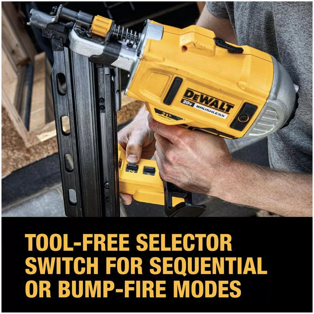 DEWALT DCN21PLB 20V MAX XR Lithium-Ion Cordless Brushless 2-Speed 21° Plastic Collated Framing Nailer (Tool Only)