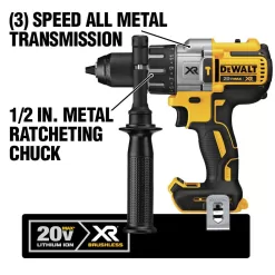 DEWALT DCD996BWRA60 20V MAX XR Cordless Brushless 3-Speed 1/2 in. Hammer Drill (Tool Only) and MAXFIT Right Angle Magnetic Attachment