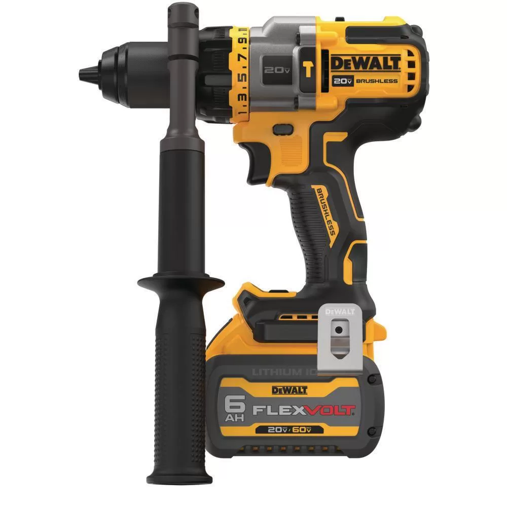 DEWALT DCD999T1 20V MAX Cordless Brushless 1/2 in. Hammer Drill/Driver with FLEXVOLT ADVANTAGE and (1) FLEXVOLT 6.0Ah Battery