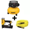 DEWALT DWFP55126W23450 6 Gal. 165 PSI Electric Pancake Air Compressor with 18-Gauge Pneumatic 2 in. Brad Nailer & 50 ft. x 1/4 in. Air Hose