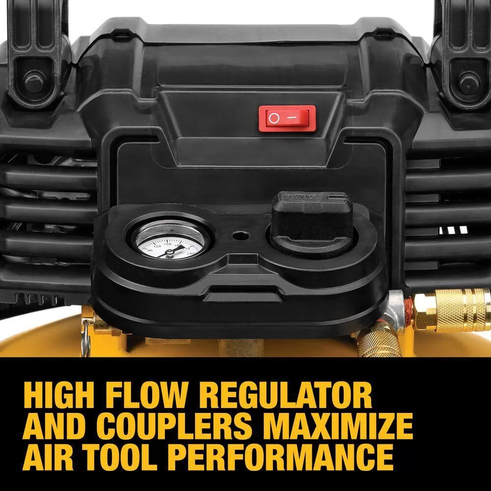 DEWALT DWFP55126W23450 6 Gal. 165 PSI Electric Pancake Air Compressor with 18-Gauge Pneumatic 2 in. Brad Nailer & 50 ft. x 1/4 in. Air Hose