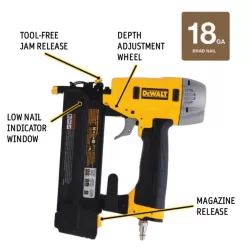 DEWALT DWFP55126W23450 6 Gal. 165 PSI Electric Pancake Air Compressor with 18-Gauge Pneumatic 2 in. Brad Nailer & 50 ft. x 1/4 in. Air Hose