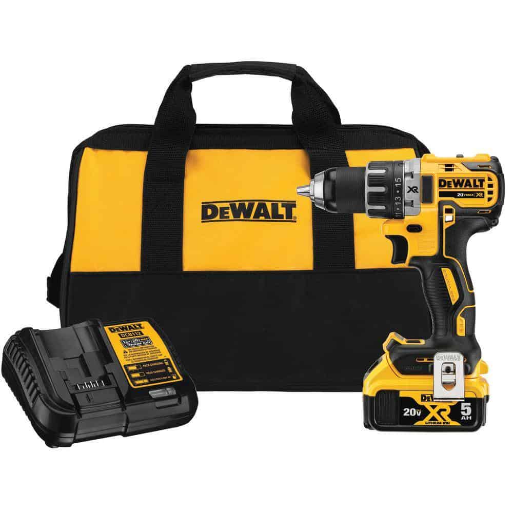 DEWALT DCD791P1W996 20V MAX XR Cordless Brushless 1/2 in. Drill/Driver Kit and 20V 1/2 in. Brushless Hammer Drill