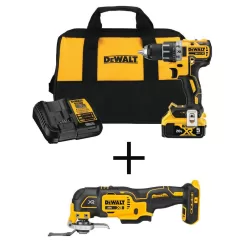 DEWALT DCD791P1WDCS356 20V MAX XR Cordless Brushless 1/2 in. Drill/Driver Kit and 20V Cordless Brushless Oscillating Tool (Tools Only)