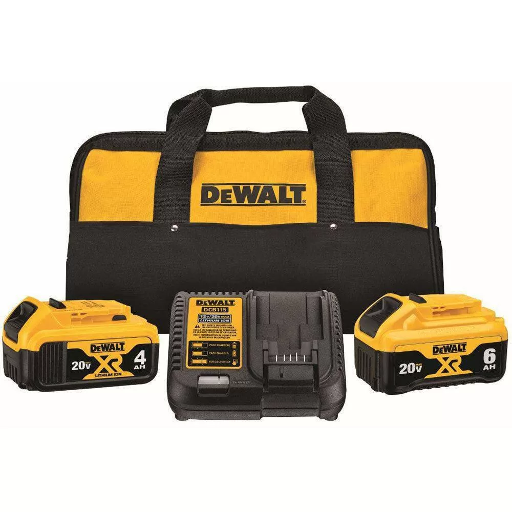 DEWALT 20V MAX XR Premium Lithium-Ion 6.0Ah and 4.0Ah Starter Kit