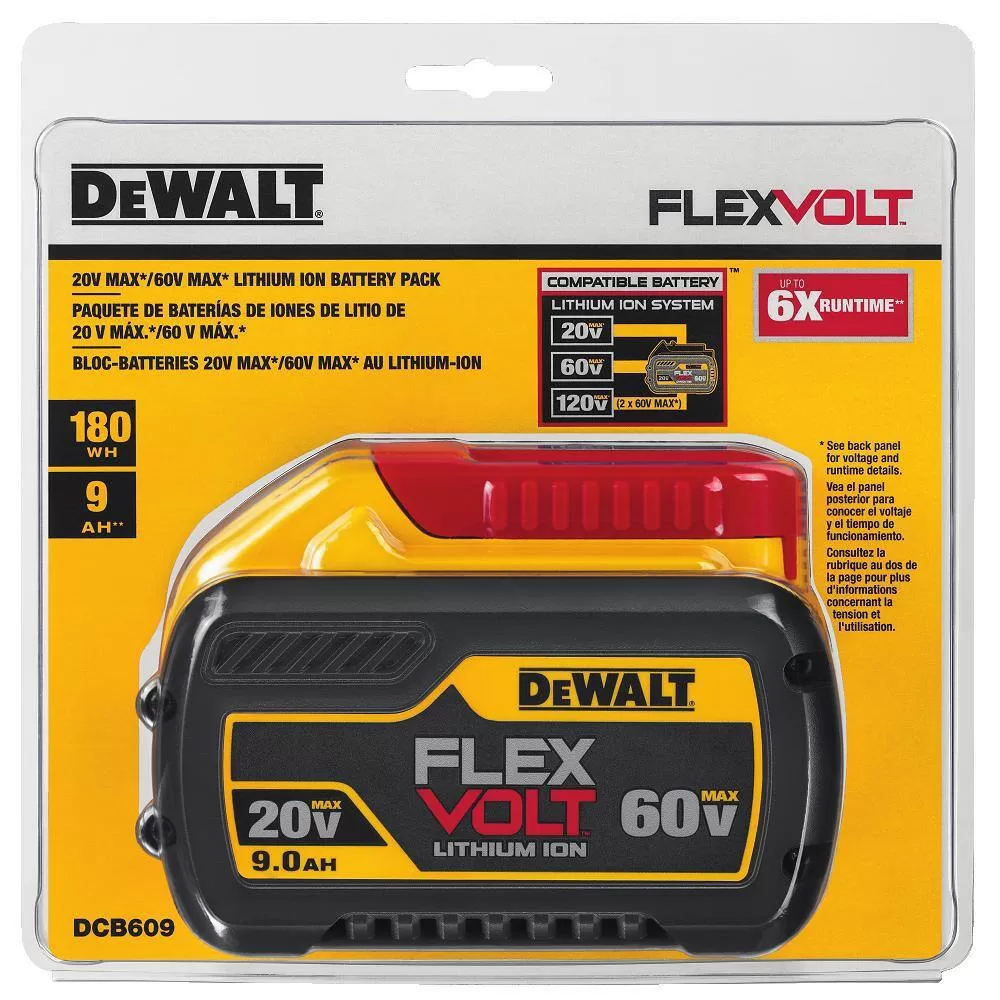 DEWALT FLEXVOLT 20V/60V MAX Lithium-Ion 9.0Ah Battery