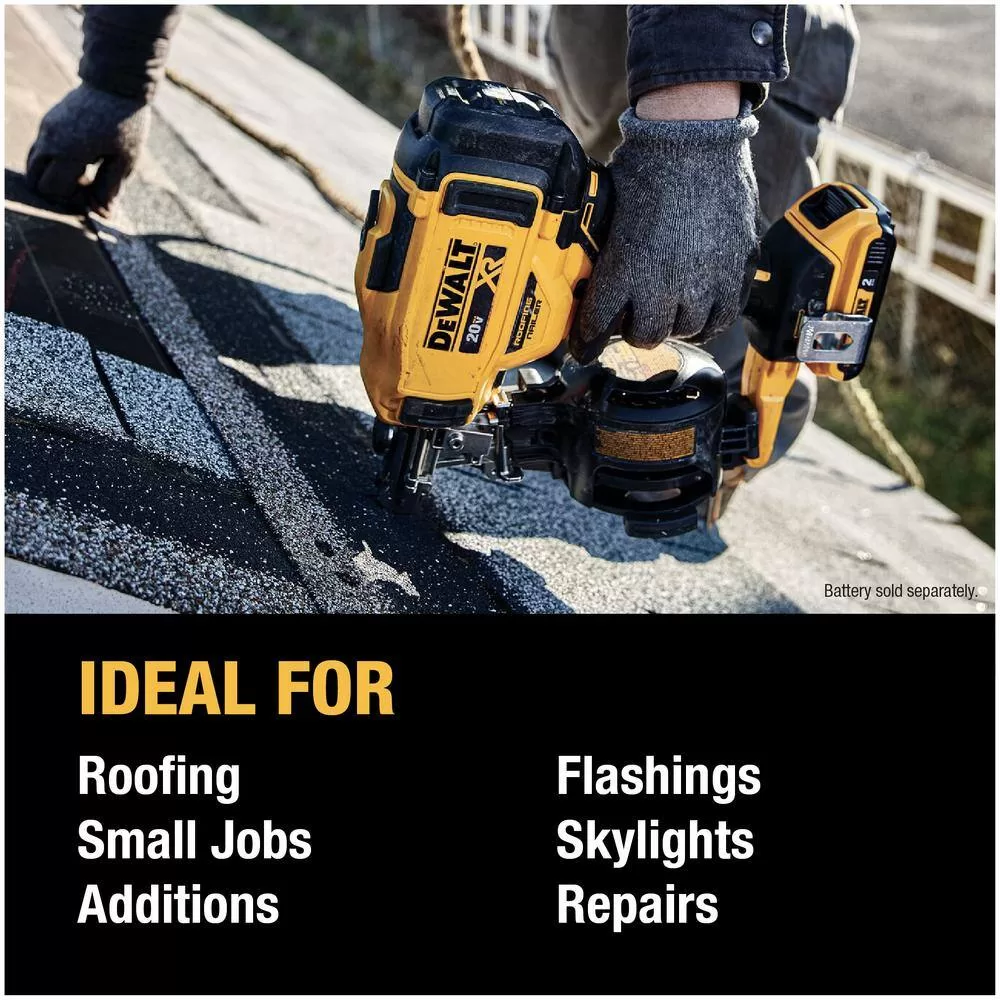 DEWALT DCN45RNB 20V MAX 15-Degree Cordless Roofing Nailer (Tool Only)