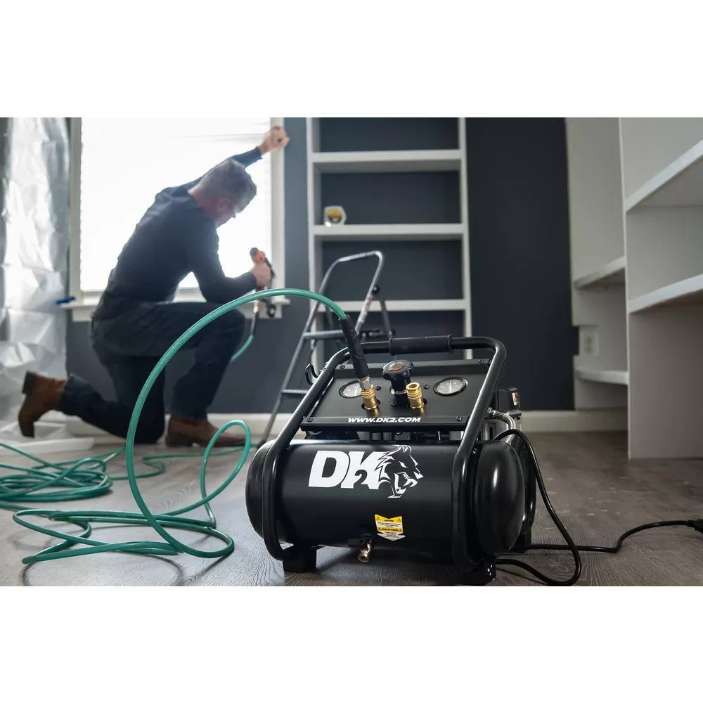 DK2 AC02G 2 Gal. 125 PSI Portable Silent Electric Air Compressor