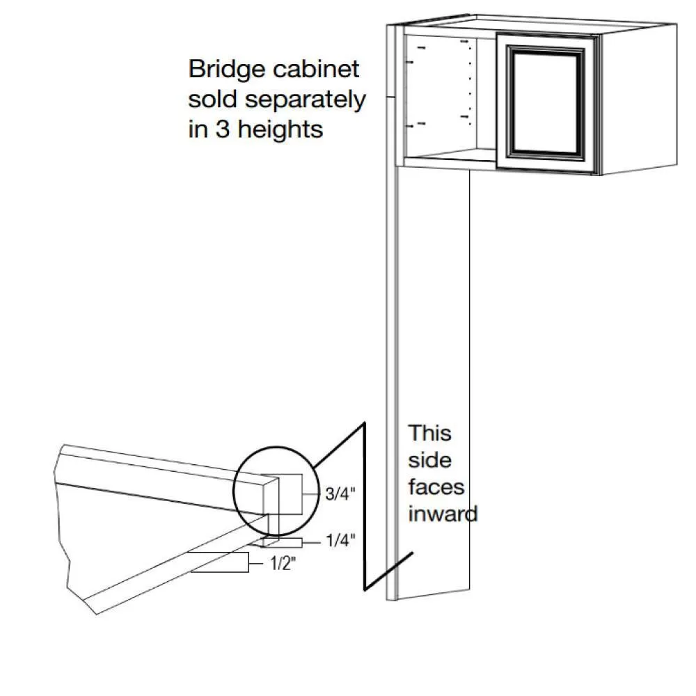 Hampton Bay KAREP-DV 24 in. W x 84 in. H Refrigerator End Panel in Dove Gray