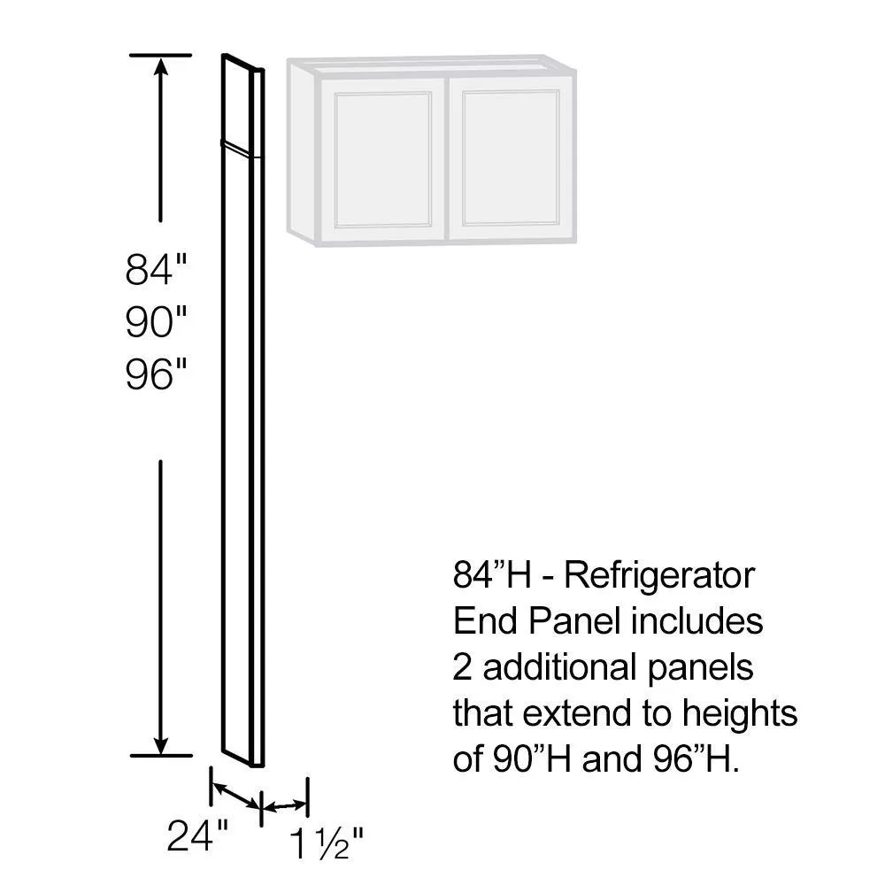 Hampton Bay KAREP-DV 24 in. W x 84 in. H Refrigerator End Panel in Dove Gray