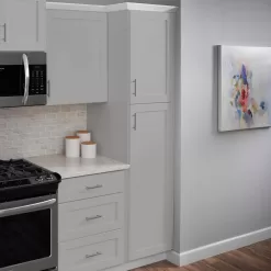 Hampton Bay P188424-G Avondale 18 in. W x 24 in. D x 84 in. H Ready to Assemble Plywood Shaker Pantry Kitchen Cabinet in Dove Gray
