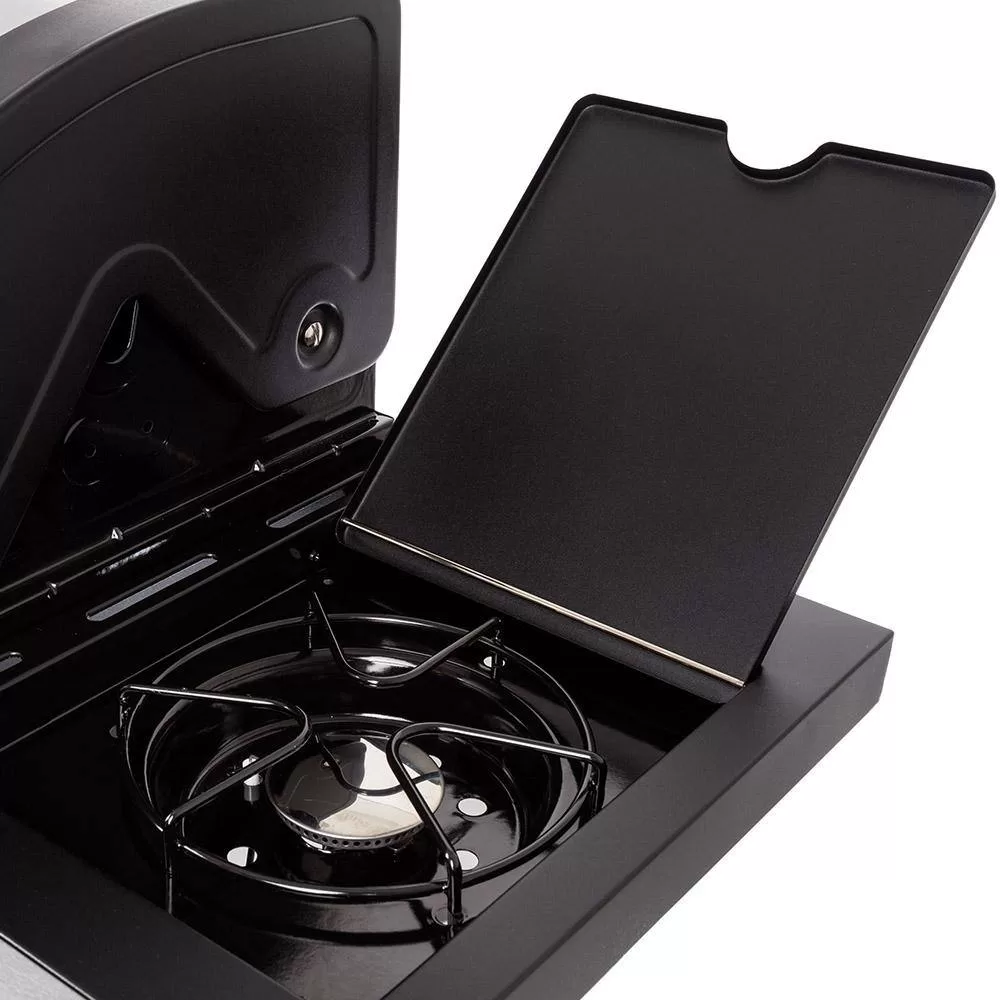 Dyna-Glo DGB495SDP-D 4-Burner Open Cart Propane Gas Grill in Stainless Steel with Side Burner