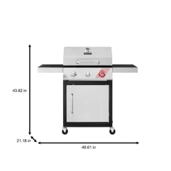 Dyna-Glo DGF371CRP-D 3-Burner Propane Gas Grill in Stainless Steel with TriVantage Multifunctional Cooking System