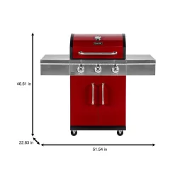 Dyna-Glo DGG424RNP-D 3-Burner Propane Gas Grill in Red