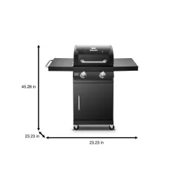 Dyna-Glo DGP321CNP-D Premier 2-Burner Propane Gas Grill with Folding Side Tables in Black