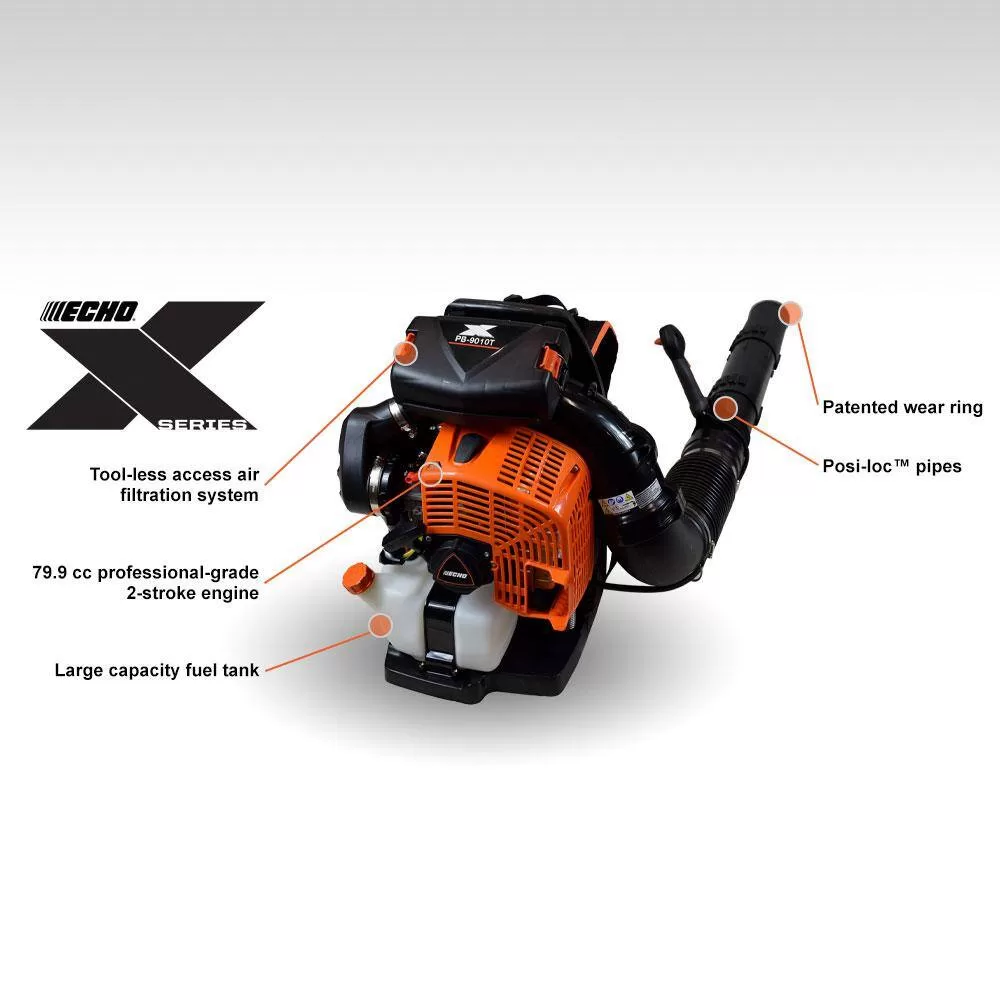 ECHO 220 MPH 1110 CFM 79.9 cc Gas 2-Stroke X Series Backpack Blower with Hip-Mounted Throttle