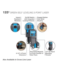 Empire ELG3D 125 ft. Green 3-Point Laser Level