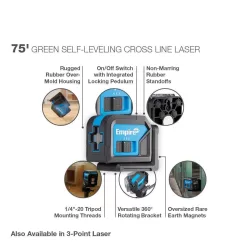 Empire ELGC 75 ft. Green Self-Leveling Cross Line Laser Level