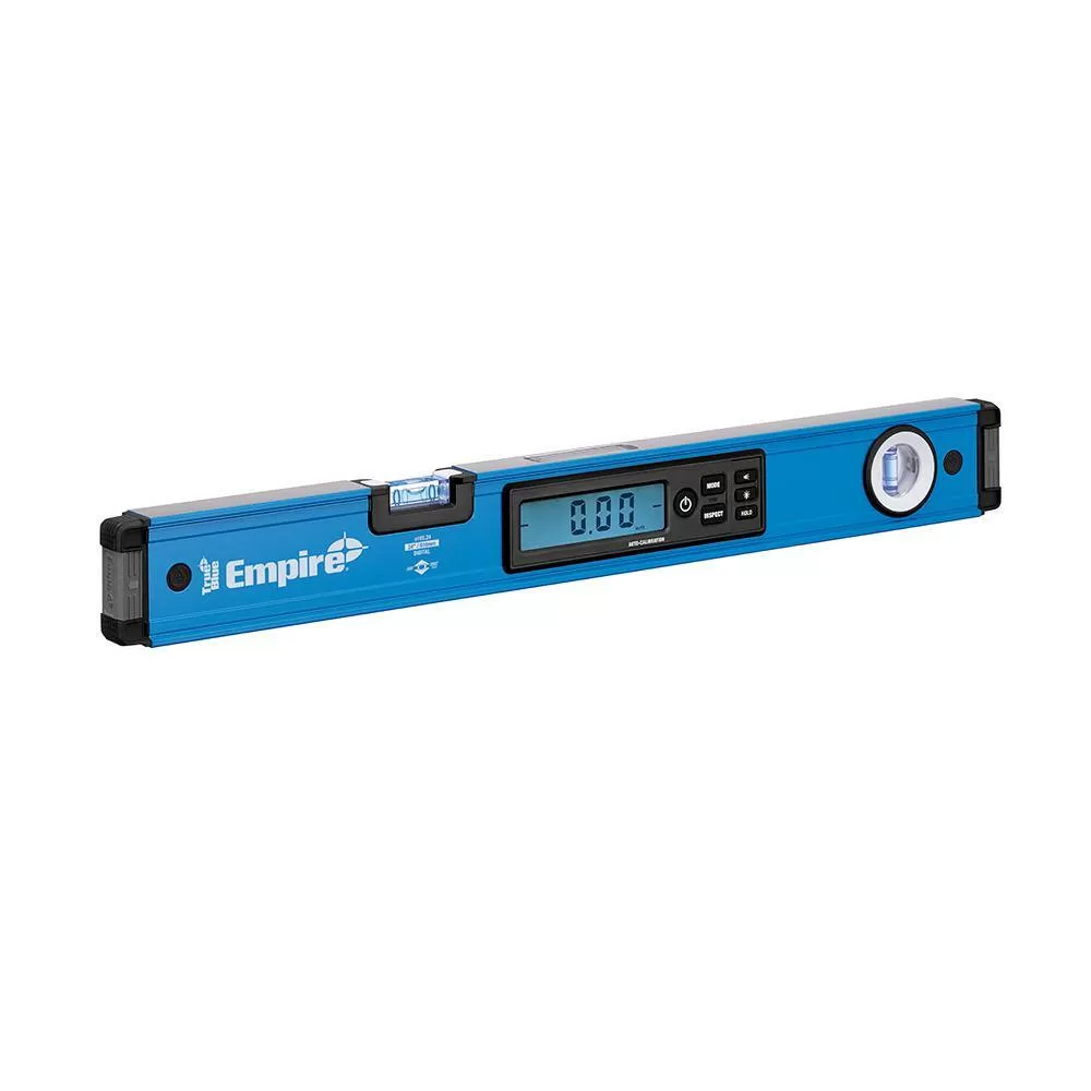 Empire E105.24-Em71.8-E2994 24 in. Digital Box Level with Case and 8 in. Magnetic Torpedo Level and Rafter Square in True Blue