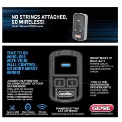 Genie 6172H-B Signature Series Ultra-Quiet Wall Mount Smart Garage Door Opener with Battery Backup, Wi-Fi, Wireless Wall Console