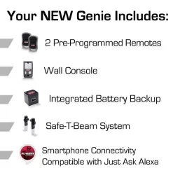 Genie 7155D-TSV Signature Series 1 hp. Belt Drive Smart Garage Door Opener with Battery Backup