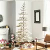 Glitzhome 2014600095 9 ft. Deluxe Pre-Lit Flocked Pine Artificial Christmas Tree with 650 Warm White Lights