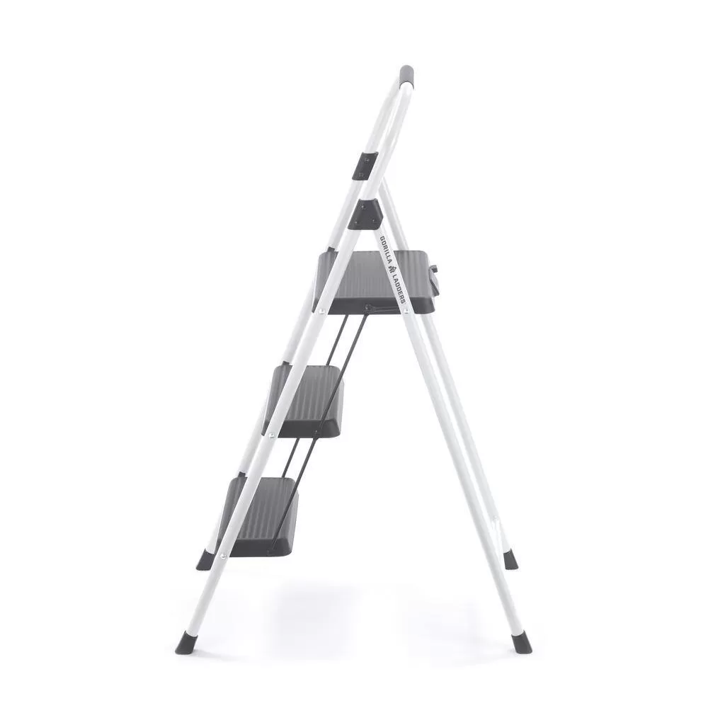 Gorilla Ladders GLS-3CS 3-Step Compact Steel Step Stool with 225 lb. Load Capacity Type II Duty Rating (8ft. Reach Height)