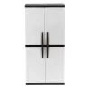HDX 221872 Plastic Freestanding Garage Cabinet in Gray (35 in. W x 71 in. H x 18 in. D)