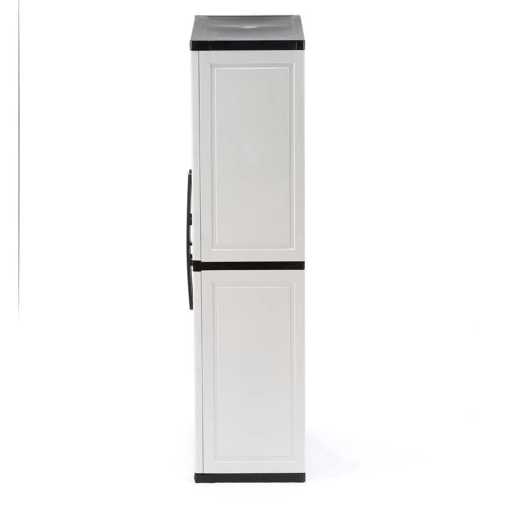 HDX 221872 Plastic Freestanding Garage Cabinet in Gray (35 in. W x 71 in. H x 18 in. D)