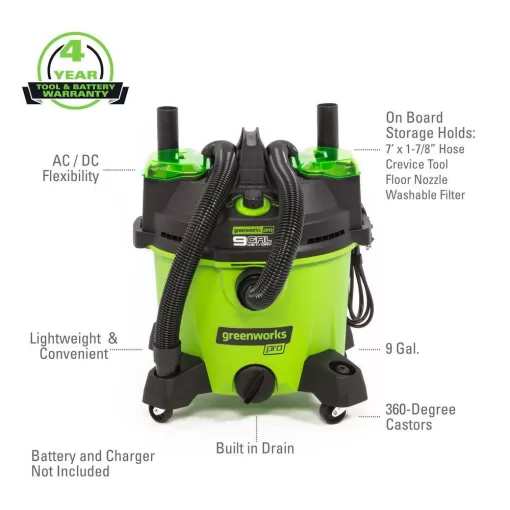 Greenworks Wet/Dry Vac - Thumbnail 3