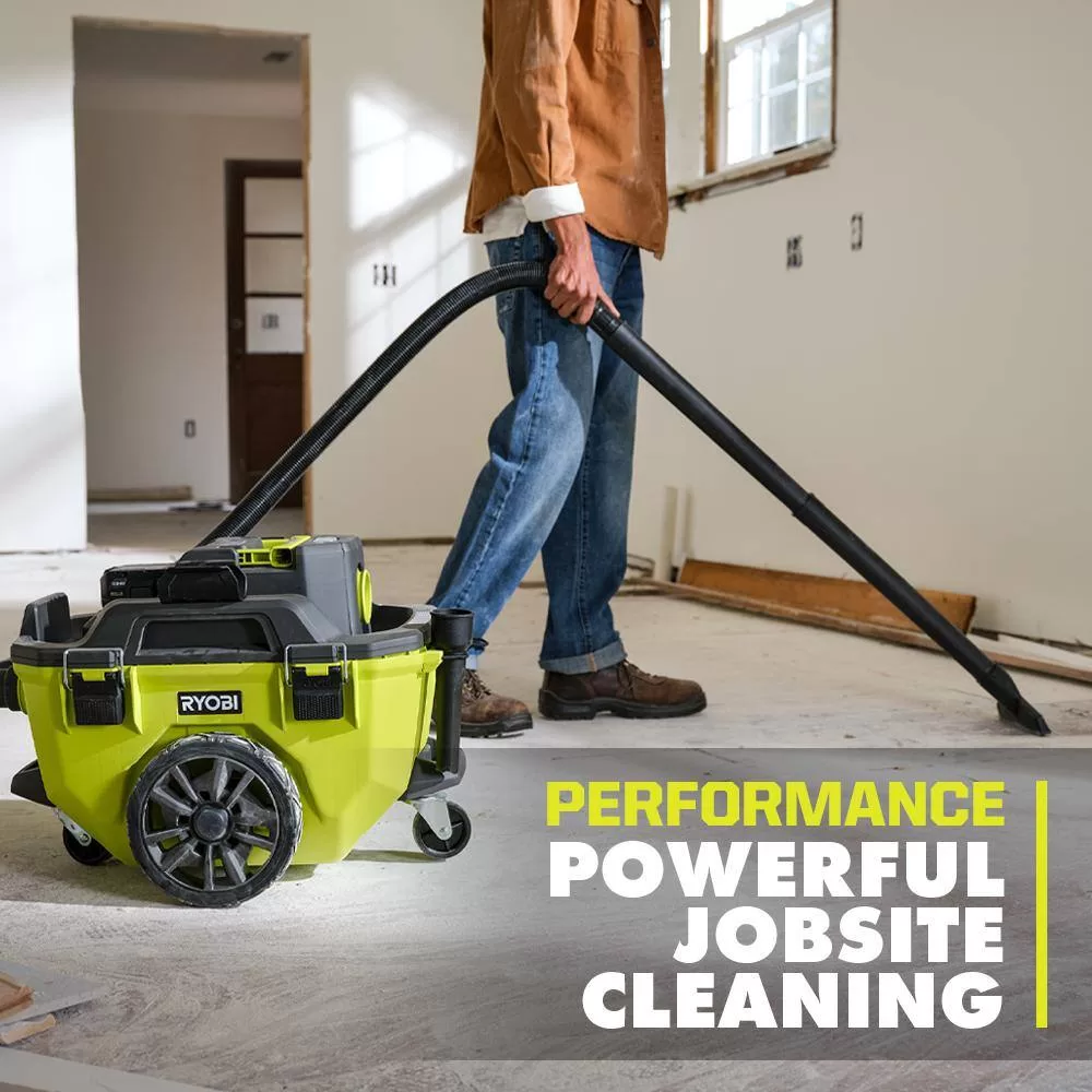 RYOBI PCL735K ONE+ 18V Cordless 6 Gal. Wet Dry Vacuum Kit with 4.0 Ah Battery and 18V Charger