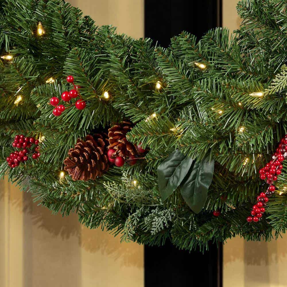 Home Accents Holiday 22PG80057 60 in. New Winslow Fir Pre-Lit LED Wreath