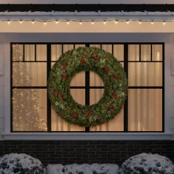 Home Accents Holiday 22PG80057 60 in. New Winslow Fir Pre-Lit LED Wreath