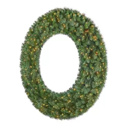 Home Accents Holiday 23PG80020 60 in. Pre-Lit LED Wesley Pine Artificial Christmas Wreath