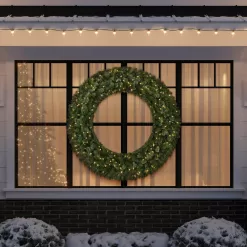 Home Accents Holiday 23PG80020 60 in. Pre-Lit LED Wesley Pine Artificial Christmas Wreath