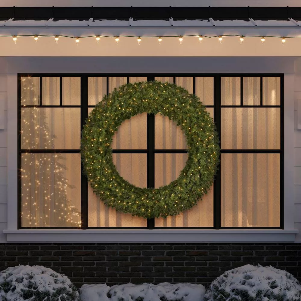 Home Accents Holiday NF-60WLO 60 in Prelit Norwood Fir Wreath