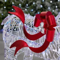 Home Accents Holiday 21GM11814 6 ft. Iridescent Ribbon Reindeer Holiday Yard Decoration