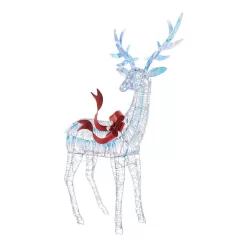Home Accents Holiday 21GM11814 6 ft. Iridescent Ribbon Reindeer Holiday Yard Decoration