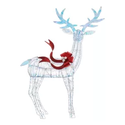 Home Accents Holiday 21GM11814 6 ft. Iridescent Ribbon Reindeer Holiday Yard Decoration