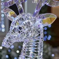 Home Accents Holiday 21GM11814 6 ft. Iridescent Ribbon Reindeer Holiday Yard Decoration