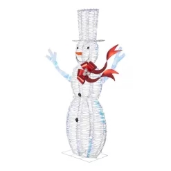 Home Accents Holiday 21GM12589 6 ft. Iridescent Ribbon Snowman Holiday Yard Decoration
