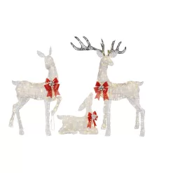 Home Accents Holiday 21RT00421111 Set Of 3 Warm White LED Deer Family Holiday Yard Decoration