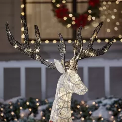 Home Accents Holiday 21RT00421111 Set Of 3 Warm White LED Deer Family Holiday Yard Decoration