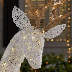 Home Accents Holiday 21RT1892111 5.5 ft. Warm White LED Jumping Buck Holiday Yard Decoration