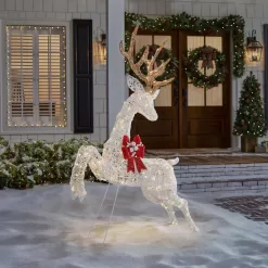 Home Accents Holiday 21RT1892111 5.5 ft. Warm White LED Jumping Buck Holiday Yard Decoration